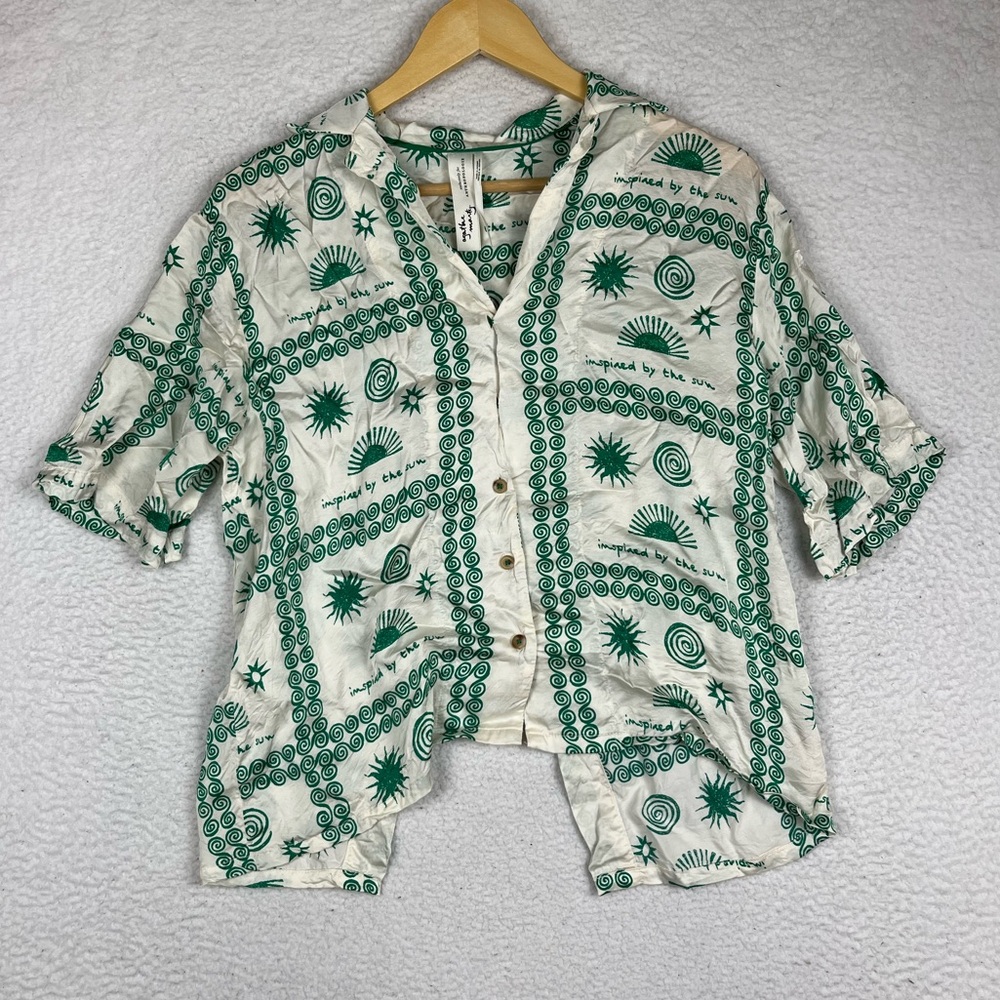 Anthropologie silky print shirt